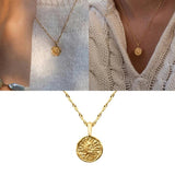 Sun Moon Clavicular Bone Necklace Silver 925 Zircon Women's Necklace
