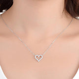 925 Silver Heart Zircon Pendant Necklace Women Jewelry