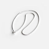 925 Silver Line Geometry Hook Necklace for Women Asymmetry Minimalism Choker