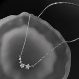 925 Silver Geometric Stars Necklace Women Engagement Jewelry