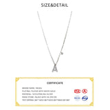 925 Silver Letter Zircon Necklace Minimalist Pendant Name Jewelry