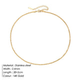 Silver Sparkling Snake Chain Choker Stainless Steel Necklace