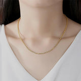 Silver Sparkling Snake Chain Choker Stainless Steel Necklace