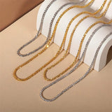 Silver Sparkling Snake Chain Choker Stainless Steel Necklace