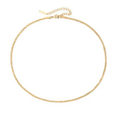 Silver Sparkling Snake Chain Choker Stainless Steel Necklace