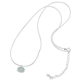 925 Silver Mint Green Crystal Necklace Sweet Jewelry Birthday Gift