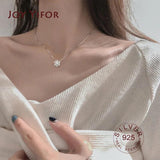 Cubic Zircon Snowflake Pendant Necklace 925 Silver