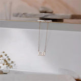 Double Letter Heart Necklace Custom Name BFF Jewelry