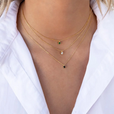 Single Zircon Necklace S925 Sterling Silver Women Gift