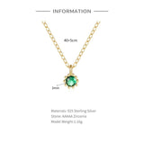 Single Zircon Necklace S925 Sterling Silver Women Gift