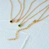 Single Zircon Necklace S925 Sterling Silver Women Gift