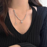 925 Silver Circular Geometry Necklace Heart Jewelry