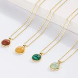 925 Sterling Silver Natural Stone Necklace Pendant for Women