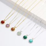 925 Sterling Silver Natural Stone Necklace Pendant for Women