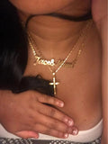 High Pure Cross Charm Pendant Necklaces 24K Yellow Filled Wedding Jewelry