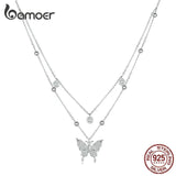 925 Silver Butterfly Pendant Necklace with Tassel
