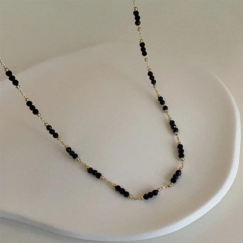 Copper Metal Link Chains Crystal Necklace For Women