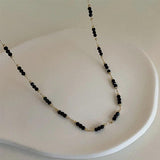 Copper Metal Link Chains Crystal Necklace For Women