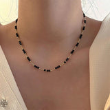 Copper Metal Link Chains Crystal Necklace For Women