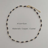 Copper Metal Link Chains Crystal Necklace For Women