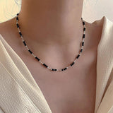 Copper Metal Link Chains Crystal Necklace For Women