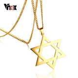 Star of David Pendant Necklace 24'' Chain Male Jewelry