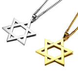 Star of David Pendant Necklace 24'' Chain Male Jewelry