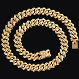 Chunky Cuban Link Chain 14MM Men Women Plated Rapper Necklace