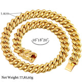 Chunky Cuban Link Chain 14MM Men Women Plated Rapper Necklace
