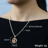Zodiac Sign Constellations Pendant Necklace 585 Rose Gold Men Women GPM16