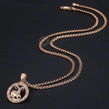 Zodiac Sign Constellations Pendant Necklace 585 Rose Gold Men Women GPM16