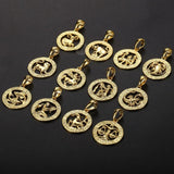 Zodiac Sign Constellations Pendant Necklace 585 Rose Gold Men Women GPM16