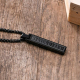Men's Stainless Steel Roman Numerals Bar Pendant Necklace