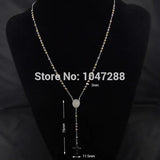 Women's Titanium Steel Rosary Necklace with Cross Pendant