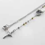 Women's Titanium Steel Rosary Necklace with Cross Pendant