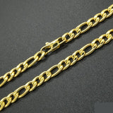 18K Plated Necklace 6mm Width Stainless Steel Chain 20-36''