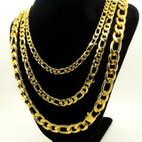 18K Plated Necklace 6mm Width Stainless Steel Chain 20-36''