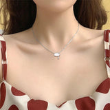 Silver Cloud Shell Pendant Necklace for Women S-N692