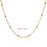 24K Plated Beaded Necklace Short Chain for Woman Jewelry