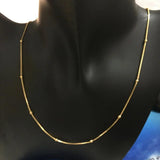 24K Plated Beaded Necklace Short Chain for Woman Jewelry