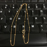 24K Plated Beaded Necklace Short Chain for Woman Jewelry