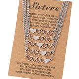 4 Pcs Stainless Steel Heart-shaped Necklaces for Sister Friendship