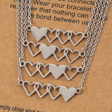 4 Pcs Stainless Steel Heart-shaped Necklaces for Sister Friendship