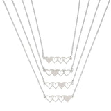 4 Pcs Stainless Steel Heart-shaped Necklaces for Sister Friendship