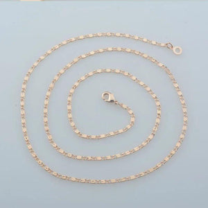 585 Rose Thin Link Chain Necklace 1mm 2mm Wide