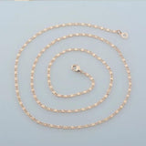 585 Rose Thin Link Chain Necklace 1mm 2mm Wide