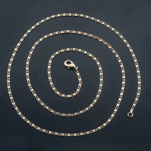 585 Rose Thin Link Chain Necklace 1mm 2mm Wide