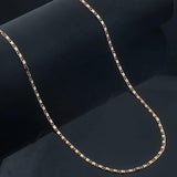 585 Rose Thin Link Chain Necklace 1mm 2mm Wide