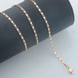 585 Rose Thin Link Chain Necklace 1mm 2mm Wide