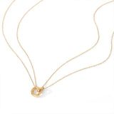 eManco Stainless Steel Two Circle Pendant Necklace